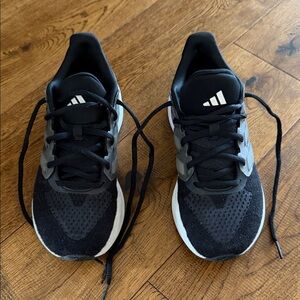 Adidas Boys Black and Gray Athletic Shoes